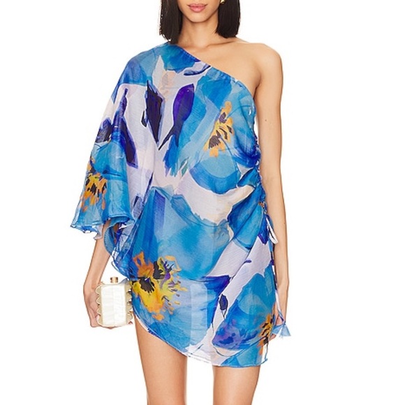 NWOT $410 MISA Los Angeles Hera Dress in Blue Poppy Medium